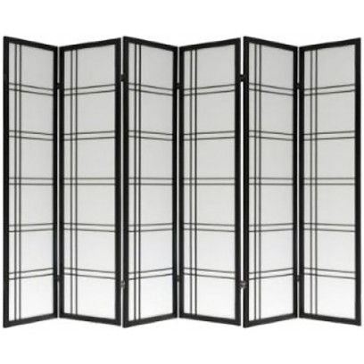 Geometric Black 6 Panel  Shoji Screen